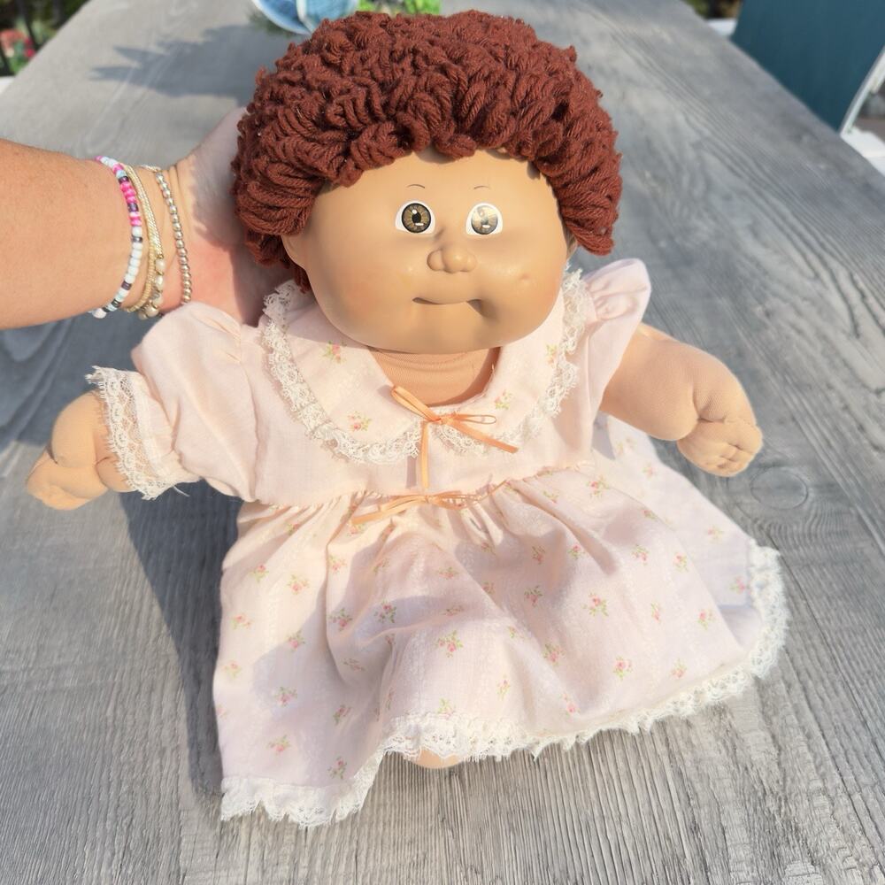 Cabbage Patch Kid Doll Vintage Coleco Boy Loop Hair 1985 dimples with dress!